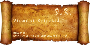 Visontai Krisztián névjegykártya